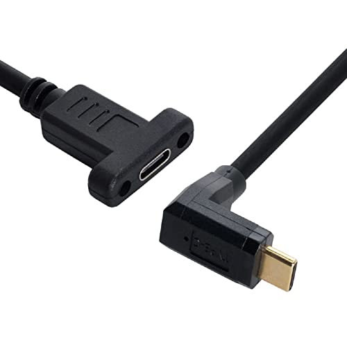 cablecc 90 Grad nach Oben und unten abgewinkelt USB-C USB 3.1 Typ C Stecker auf Buchse Verlängerungsdatenkabel 30cm von cablecc