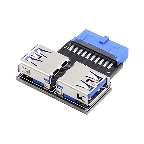 cablecc A Typ Buchse Dual USB 3.0 bis 5 Gbps 20/19 Pin Motherboard Box Header Slot Adapter Horizontal Typ PCBA von cablecc