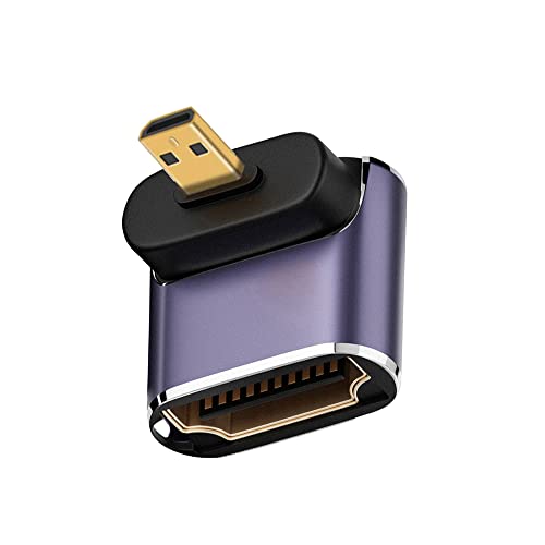 cablecc Aufgewinkelter Micro-HDMI-Stecker auf HDMI 2.1-Buchse, UHD-Erweiterung, Gold-Konverter-Adapter, unterstützt 8K 60Hz HDTV cablecc Aufgewinkelter Micro-HDMI-Stecker auf HDMI 2.1-Buchse, UHD-Erweiterung, Gold-Konverter-Adapter, unterstützt 8K 60Hz HDTV von cablecc