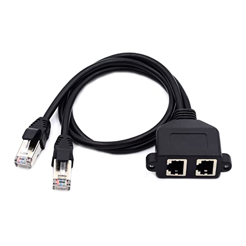 cablecc Dual Ports UTP Cat6 Mann zu Weiblich Lan Ethernet Netzwerk Verlängerungskabel 8P8C FTP STP mit Panel Mount Löchern von cablecc