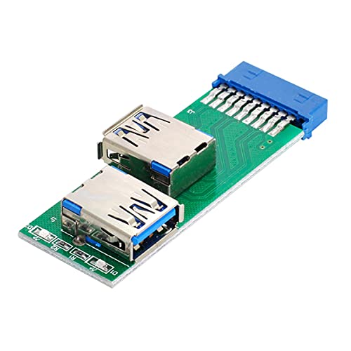 cablecc Dual Side USB 3.0 A Typ Buchse auf Motherboard 20Pin 19 Pin Box Header Slot Adapter PCBA mit LED von cablecc