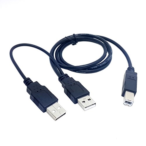cablecc Dual USB 2.0 Stecker auf Standard B Stecker Y Kabel 80 cm für Drucker & Scanner & externe Festplatte von cablecc