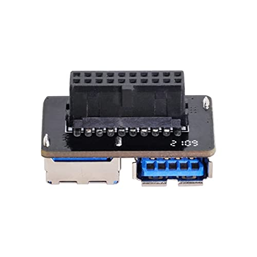 cablecc Dual USB 3.0 A Typ Buchse auf Motherboard 20/19 Pin Box Header Slot Adapter PCBA Flat Type von cablecc