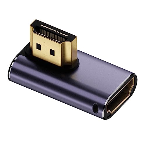 cablecc HDMI-Stecker auf HDMI 2.1 Buchse, niedriges Profil, vertikal, 90 Grad links abgewinkelt, UHD-Verlängerungsadapter, unterstützt 8K 60Hz HDTV von cablecc