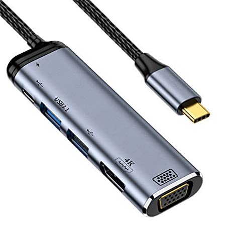cablecc Kabel USB-C Typ C auf HDMI VGA Dual USB 3.0 HUB Konverter HDTV Multiport Adapter 4K 60hz 1080p mit weiblichem PD 100W Power Port von cablecc