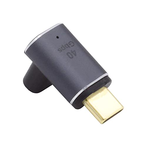 cablecc Magnetischer Stecker 40 Gbps USB4 Typ C Stecker auf Buchse 90 Grad nach Oben und unten abgewinkelt 100 W Leistungsdaten 8 K Videoadapter für Laptop-Telefon von cablecc