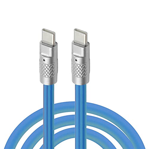 cablecc Typ C USB-C auf USB-C Flüssigsilikon Ultra Soft 120W Power USB2.0 Daten Blue Kabel Schnellladung für Laptop Tablet Telefon 2M von cablecc