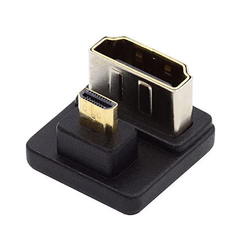 cablecc Typ-D Micro HDMI 1.4 Stecker auf HDMI Buchse Port Savers gegenüberliegend U Form Rückseite 360 Grad nach oben abgewinkelt Verlängerung Adapter Konverter von cablecc