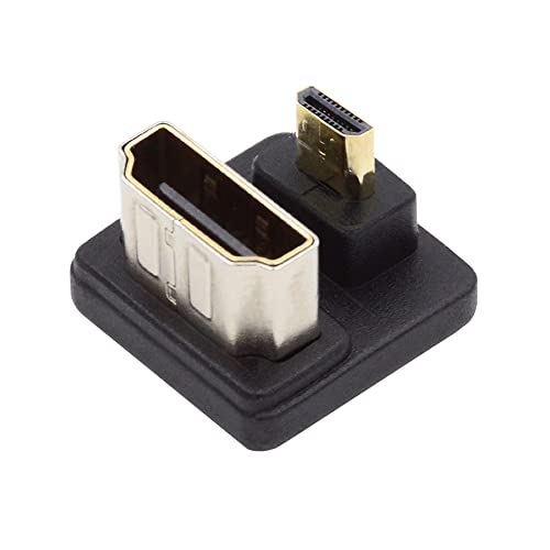 cablecc Typ-D Micro HDMI 1.4 Stecker auf HDMI-Buchse Port Savers gegenüberliegend U-Form Rückseite 360 Grad nach unten abgewinkelter Verlängerungsadapter Konverter von cablecc