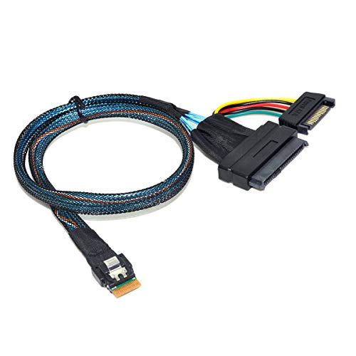 cablecc U.2 U2 SFF-8639 zu Slimline SFF-8654 4i NVME PCIe SSD Kabel für Mainboard SSD 750 p3600 p3700 M.2 50CM von cablecc