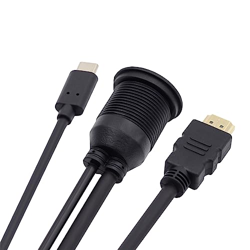 cablecc USB 3.1 USB-C Typ-C & 4K HDMI-Verlängerung, bündige KFZ-Verriegelungsmontage-Verlängerung, wasserdichtes, staubdichtes Kabel für Armaturenbrett von cablecc