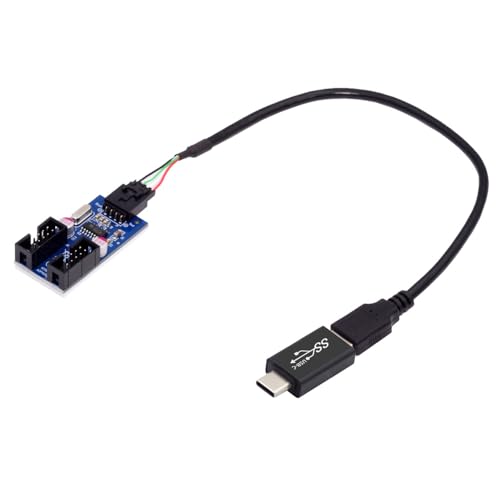 cablecc USB 3.1 auf 9-poligen 10-poligen Motherboard-HUB USB-C auf USB 2.0 Typ-A Stecker 1 auf 2 Buchse Motherboard 9-poliger 10-poliger Header-HUB-Adapter Port-Multiplikator cablecc USB 3.1 auf 9-poligen 10-poligen Motherboard-HUB USB-C auf USB 2.0 Typ-A Stecker 1 auf 2 Buchse Motherboard 9-poliger 10-poliger Header-HUB-Adapter Port-Multiplikator von cablecc