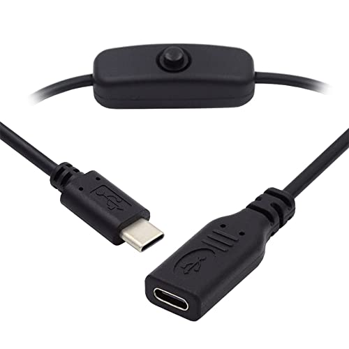 cablecc USB-C-Kabel (Stecker auf Buchse) mit EIN-/Aus-Schalter für Laptop-Tastatur, Raspberry Pi 4B von cablecc