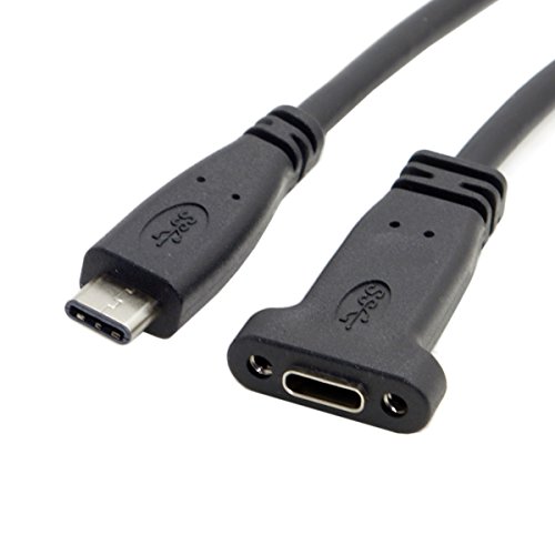 cablecc USB-C USB 3.1 Typ C Stecker auf Buchse, Verlängerungsdatenkabel mit Schraubloch zur Panelmontage von cablecc