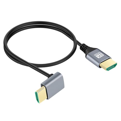cablecc Ultradünnes HDTV HDMI 2.1 Stecker auf Stecker, 8K 4K, hyper super flexibel, schlankes Kabel, 90 Grad nach unten abgewinkelt, Typ-A für Computer, HDTV, 50 cm cablecc Ultradünnes HDTV HDMI 2.1 Stecker auf Stecker, 8K 4K, hyper super flexibel, schlankes Kabel, 90 Grad nach unten abgewinkelt, Typ-A für Computer, HDTV, 50 cm von cablecc