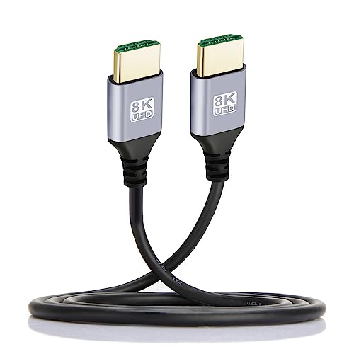 cablecc Ultradünnes High-Speed-HDTV-HDMI-2.1-Kabel Stecker auf Stecker 8K 4K Hyper Super Flexible Slim Cord Type-A für Computer HDTV 1M von cablecc