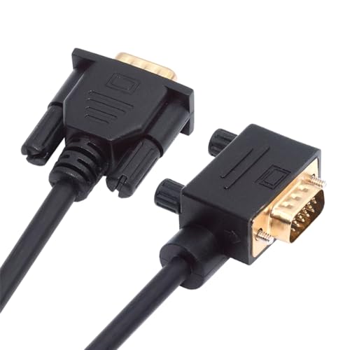 cablecc VGA RGB Stecker auf gerader Stecker, Verlängerungskabel, 3COAX + 6C, links abgewinkelt, 90 Grad für Monitor, Projektor, Computer von cablecc