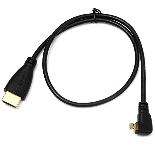 cablecc rechts gewinkelt 90 Grad Micro HDMI auf HDMI Stecker HDTV Kabel 50 cm für Handy & Tablet von cablecc