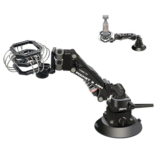 CAMETV Kamera Auto Saugnapfhalterung für DJI Osmo Pocket 3, Action Kameras Autohalterung Stabilisator, Multifunktionaler Stoßdämpferarm Kompatibel mit DJI Osmo Pocket/Gopro/Insta360/Phone(PK03) von cametv