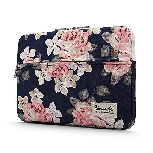 Canvaslife Sleeve Hülle für 13-14 Zoll Laptop Tasche kompatibel mit 13-14 Zoll Laptops, Laptoptasche Case, Navy Rose von canvaslife