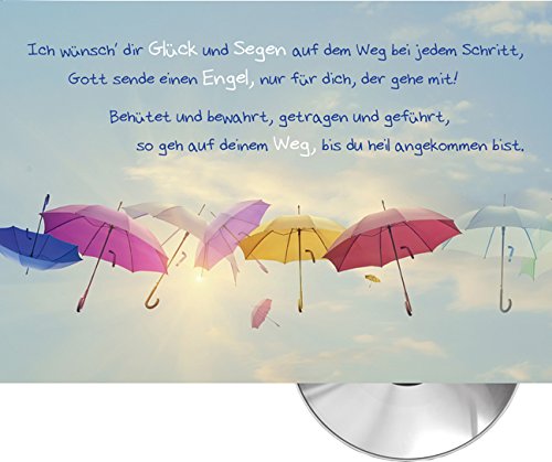 Ich wünsch dir Glück und Segen (Motiv Regenschirme) CD-Card von cap-music