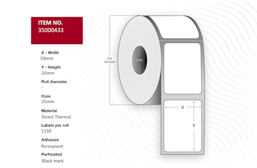 Capture 50x25 mm. Thermal Permanent Prem. 25 mm core. 1.150 Labels, 35000433 (Prem. 25 mm core. 1.150 Labels) von capture