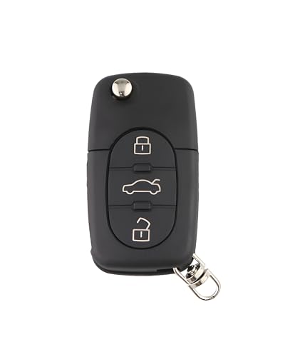 Schlüsselgehäuse kompatibel mit Audi A2, A3, A4, A6, A8, Q5, Q7, TT - Ersatzcover mit 2 Tasten, Rohling-Klinge, Keyless (CR1620 Batterie) von car passion