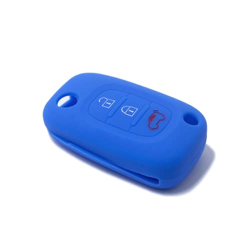 Schutzhülle aus Silikon, kompatibel mit Smart 453, Fortwo Forfour Gummi, 3 Tasten, Schlüsselanhänger, weiche Schutzhülle für Auto-Fernbedienung (blau) von car passion