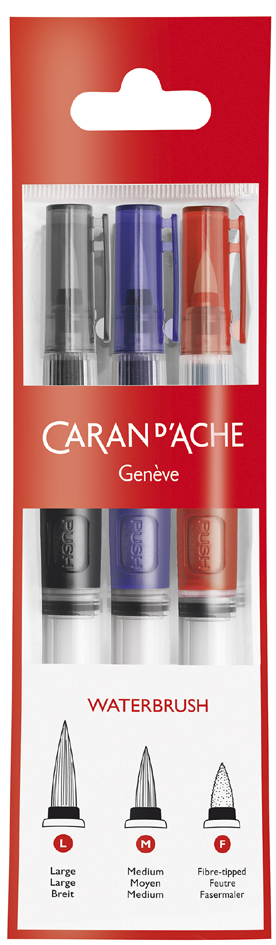 CARAN D, ACHE Aquarellpinselstift mit Wasserreservoir,3er Set von caran d, ache