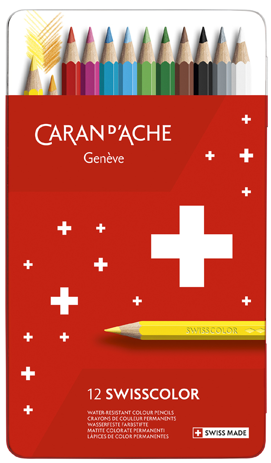 CARAN D, ACHE Buntstifte Swisscolor, 12er Metalletui von caran d, ache