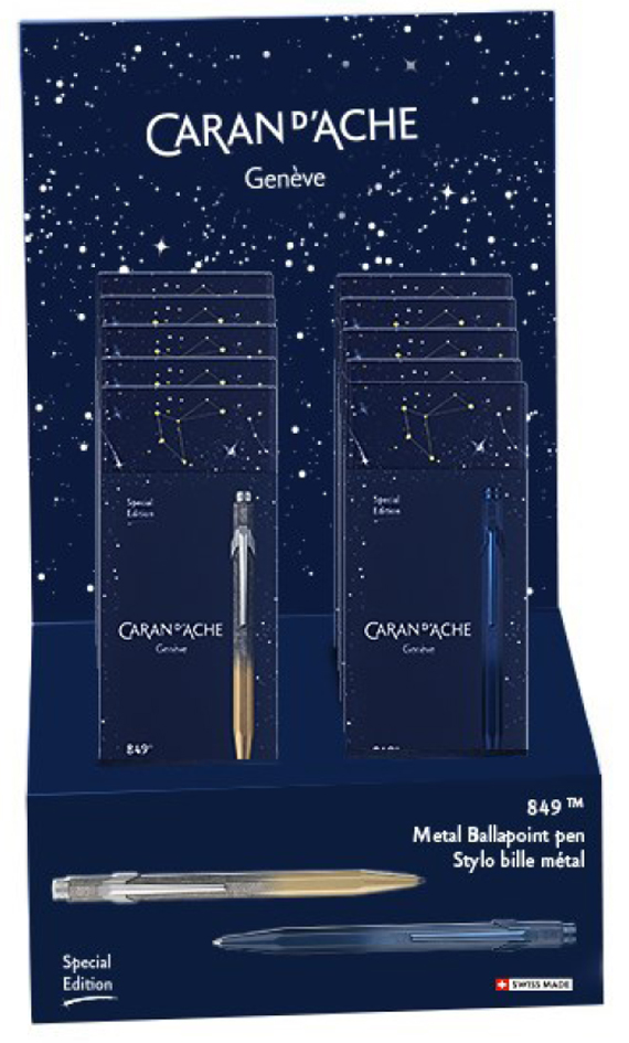 CARAN D, ACHE Druckkugelschreiber 849 COSMIC BLUE, Display von caran d, ache