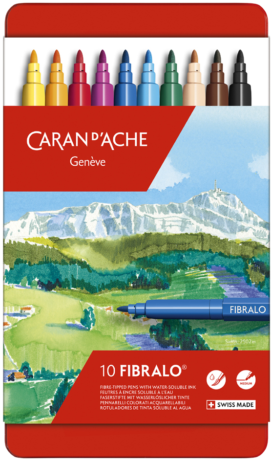 CARAN D, ACHE Fasermaler FIBRALO, 10er Metalletui von caran d, ache