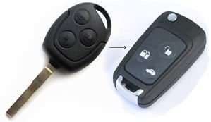 FordMS08 Montageset, Ersatz-Schlüsselgehäuse mit 3 Tasten, mit Obststück, Typ HU101, ohne Transponder oder Elektronik von carcasaschulas