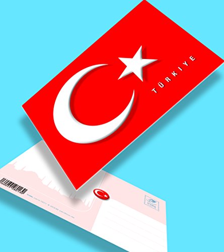 cardbox Postkarte Türkei Flagge - 3 Stück von cardbox