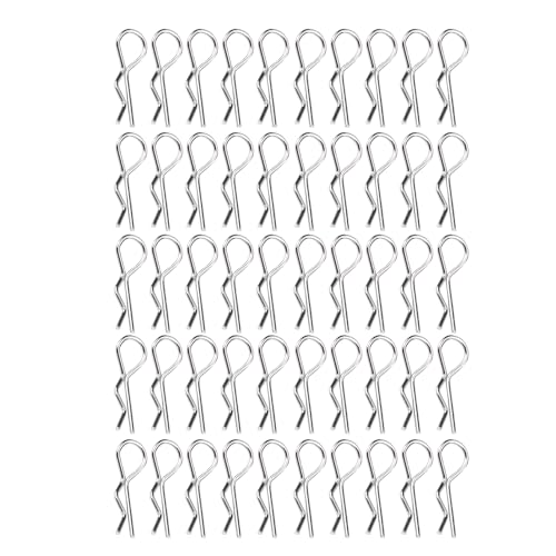 50pcs R -Körperhülle -Clips -Stift, Universal RC Shell Schnalle Pin -Stiftungsring für 1/10 1/12 1/16 Skala Fernbedienungssteuerauto -Shell -Modell Ersatzteil RC Modellautozubehör von cardyven