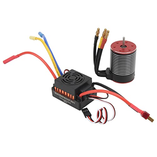 RC bürstenloser Esc Water Proof Combo Set, 60A 5200KV Universal Motor ESC mit reinem Kupferspulen programmierbar für RC -Auto von cardyven