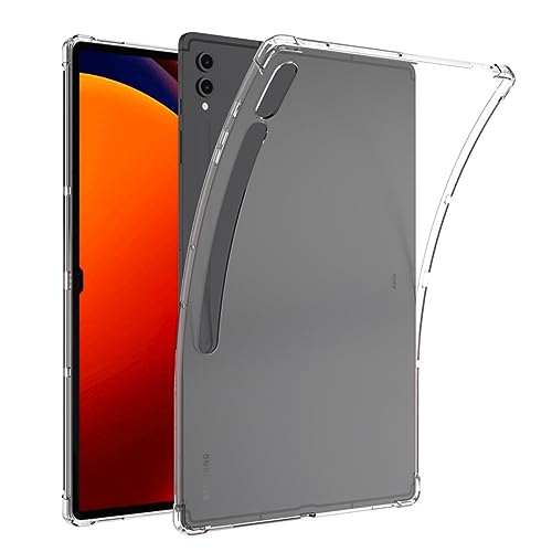 carinacoco Clear Case for Samsung Galaxy Tab S9 Ultra, Ultra Transparent Soft TPU Protective Cover, Lightweight Flexible Silicone Shockproof Rugged Back Case for Samsung Galaxy Tab S9 Ultra von carinacoco