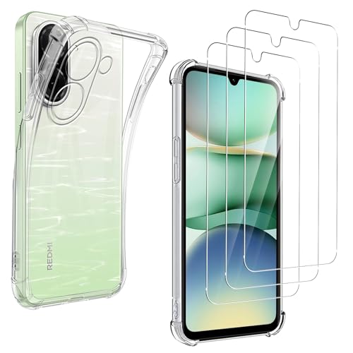 carinacoco Klare Schutzhülle für Xiaomi Redmi A5 4G mit 3 Displayschutzfolien aus gehärtetem Glas, Ultra Slim Fit Weiche TPU Eckstoßstange Airbag Fallschutz Stoßfest Anti-Kratzer Handyhülle carinacoco Klare Schutzhülle für Xiaomi Redmi A5 4G mit 3 Displayschutzfolien aus gehärtetem Glas, Ultra Slim Fit Weiche TPU Eckstoßstange Airbag Fallschutz Stoßfest Anti-Kratzer Handyhülle von carinacoco