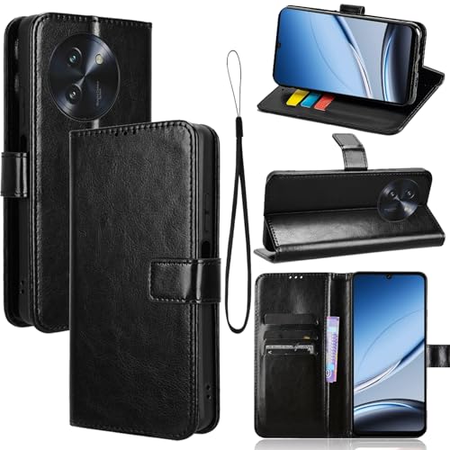 carinacoco Lederhülle für DOOGEE Note 59, Flip Folio Wallet + Inner Slim TPU Case, mit Kartenfächern und Handschlaufe, [Standfunktion], [RFID-Blockierung], Magnetverschluss, stoßfeste Abdeckung von carinacoco