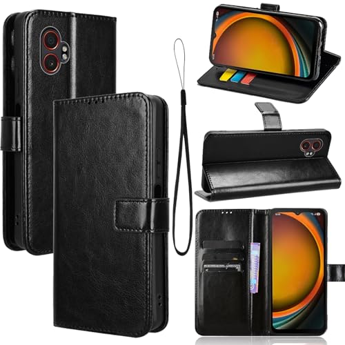 carinacoco Lederhülle für Galaxy XCover 7 Pro, Flip Folio Wallet + Inner Slim TPU Case, mit Kartenfächern und Handschlaufe, [Standfunktion], [RFID-Blockierung], Magnetverschluss, stoßfeste Abdeckung von carinacoco