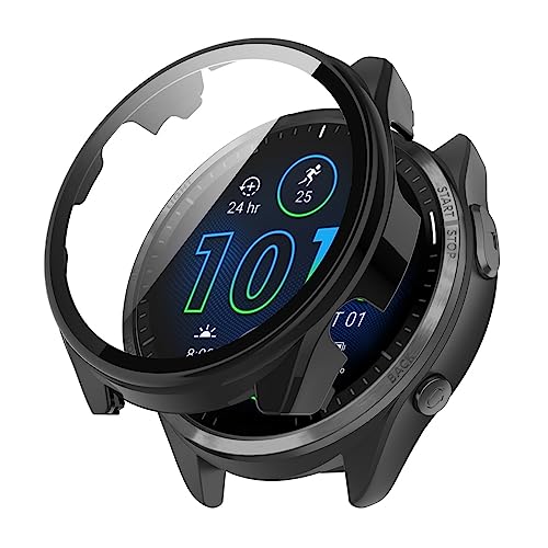 carinacoco PC-Hülle Kompatibel Für Garmin Forerunner 965 Mit Gehärtetem Glas Displayschutzfolie, Vollständige Abdeckung Harte PC Stoßfeste Schutzhülle - Schwarz carinacoco PC-Hülle Kompatibel Für Garmin Forerunner 965 Mit Gehärtetem Glas Displayschutzfolie, Vollständige Abdeckung Harte PC Stoßfeste Schutzhülle - Schwarz von carinacoco