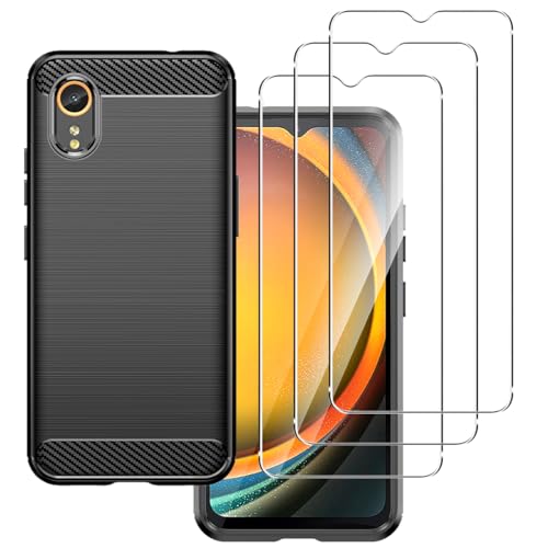 carinacoco Schutzhülle für Galaxy XCover 7 mit 3 Displayschutzfolien aus gehärtetem Glas, weiche TPU-Kohlefaser-Textur, stoßfest, stoßfest, stoßfest, stoßfest, stoßfest, stoßfest, ultradünn, carinacoco Schutzhülle für Galaxy XCover 7 mit 3 Displayschutzfolien aus gehärtetem Glas, weiche TPU-Kohlefaser-Textur, stoßfest, stoßfest, stoßfest, stoßfest, stoßfest, stoßfest, ultradünn, von carinacoco