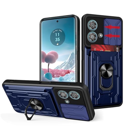 carinacoco Schutzhülle für Motorola Edge 40 Neo, mit Schiebe-Kamera-Abdeckung+drehbarem Fingerring-Ständer+abnehmbarem Kartenhalter, TPU+PC, kratzfest, Militärqualität, stoßfest, robust, Hartschale, carinacoco Schutzhülle für Motorola Edge 40 Neo, mit Schiebe-Kamera-Abdeckung+drehbarem Fingerring-Ständer+abnehmbarem Kartenhalter, TPU+PC, kratzfest, Militärqualität, stoßfest, robust, Hartschale, von carinacoco