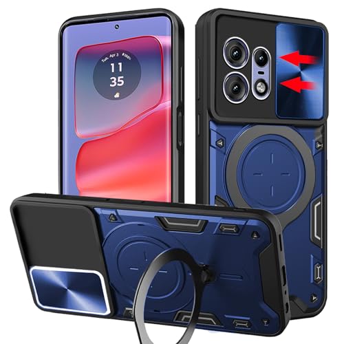carinacoco Schutzhülle für Motorola Edge 50 Pro 5G, mit Schiebe-Kamera-Abdeckung und drehbarem Fingerring-Ständer, weiches TPU + hartes Polycarbonat, kratzfest, Militärqualität, stoßfest, robust, Blau carinacoco Schutzhülle für Motorola Edge 50 Pro 5G, mit Schiebe-Kamera-Abdeckung und drehbarem Fingerring-Ständer, weiches TPU + hartes Polycarbonat, kratzfest, Militärqualität, stoßfest, robust, Blau von carinacoco
