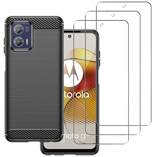 carinacoco Schutzhülle für Motorola Moto G73 5G, mit 3 Displayschutzfolien aus gehärtetem Glas, weiche TPU-Karbonfaser-Textur, stoßfest, stoßfest, stoßfest, stoßfest, stoßfest, ultradünn, kratzfest, carinacoco Schutzhülle für Motorola Moto G73 5G, mit 3 Displayschutzfolien aus gehärtetem Glas, weiche TPU-Karbonfaser-Textur, stoßfest, stoßfest, stoßfest, stoßfest, stoßfest, ultradünn, kratzfest, von carinacoco