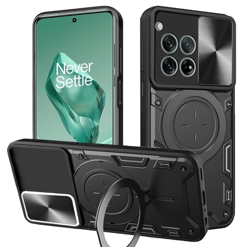 carinacoco Schutzhülle für OnePlus 12 5G, mit Schiebe-Kamera-Abdeckung und drehbarem Fingerring-Ständer, hartes PC + weiches TPU, kratzfest, stoßfest, robuste Panzerabdeckung, Schwarz carinacoco Schutzhülle für OnePlus 12 5G, mit Schiebe-Kamera-Abdeckung und drehbarem Fingerring-Ständer, hartes PC + weiches TPU, kratzfest, stoßfest, robuste Panzerabdeckung, Schwarz von carinacoco
