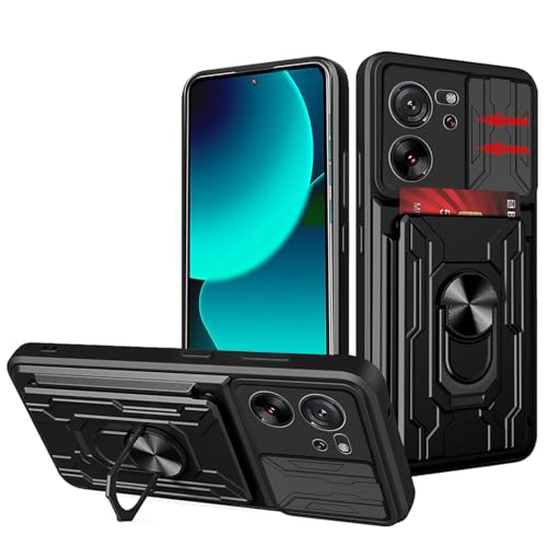carinacoco Schutzhülle für Xiaomi 13T/13T Pro, mit Schiebe-Kamera-Abdeckung+drehbarem Fingerring-Ständer+abnehmbarem Kartenhalter, kratzfest, Militärqualität, stoßfest, robust, harte carinacoco Schutzhülle für Xiaomi 13T/13T Pro, mit Schiebe-Kamera-Abdeckung+drehbarem Fingerring-Ständer+abnehmbarem Kartenhalter, kratzfest, Militärqualität, stoßfest, robust, harte von carinacoco