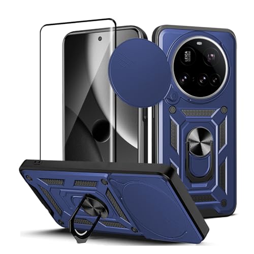 carinacoco Schutzhülle für Xiaomi 15 Ultra mit 1 Packung 3D-Displayschutzfolie mit Schiebe-Kamera-Abdeckung und Fingerring-Ständer, weiches TPU + hartes Polycarbonat, kratzfest, stoßfest, Blau carinacoco Schutzhülle für Xiaomi 15 Ultra mit 1 Packung 3D-Displayschutzfolie mit Schiebe-Kamera-Abdeckung und Fingerring-Ständer, weiches TPU + hartes Polycarbonat, kratzfest, stoßfest, Blau von carinacoco