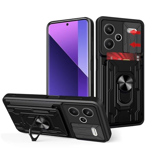 carinacoco Schutzhülle für Xiaomi Redmi Note 13 Pro Plus 5G, mit Schiebe-Kamera-Abdeckung, drehbarem Fingerringständer, abnehmbarem Kartenhalter, weiches TPU + hartes Polycarbonat, kratzfest, carinacoco Schutzhülle für Xiaomi Redmi Note 13 Pro Plus 5G, mit Schiebe-Kamera-Abdeckung, drehbarem Fingerringständer, abnehmbarem Kartenhalter, weiches TPU + hartes Polycarbonat, kratzfest, von carinacoco