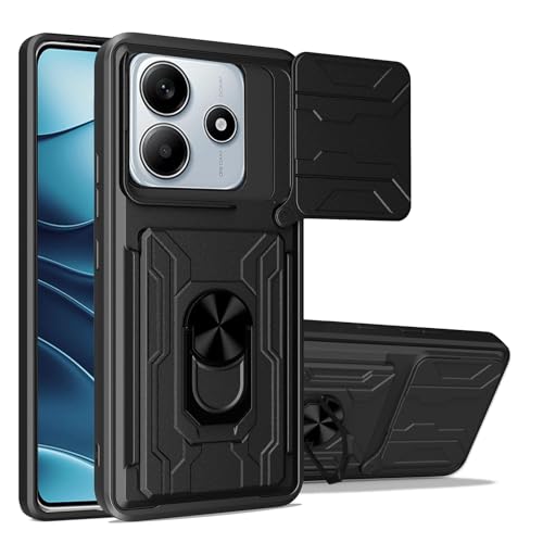 carinacoco Schutzhülle für Xiaomi Redmi Note 14 5G, mit Schiebe-Kamera-Abdeckung, drehbarem Fingerring-Ständer und abnehmbarem Kartenhalter, weiches TPU + hartes Polycarbonat, kratzfest, stoßfest, carinacoco Schutzhülle für Xiaomi Redmi Note 14 5G, mit Schiebe-Kamera-Abdeckung, drehbarem Fingerring-Ständer und abnehmbarem Kartenhalter, weiches TPU + hartes Polycarbonat, kratzfest, stoßfest, von carinacoco